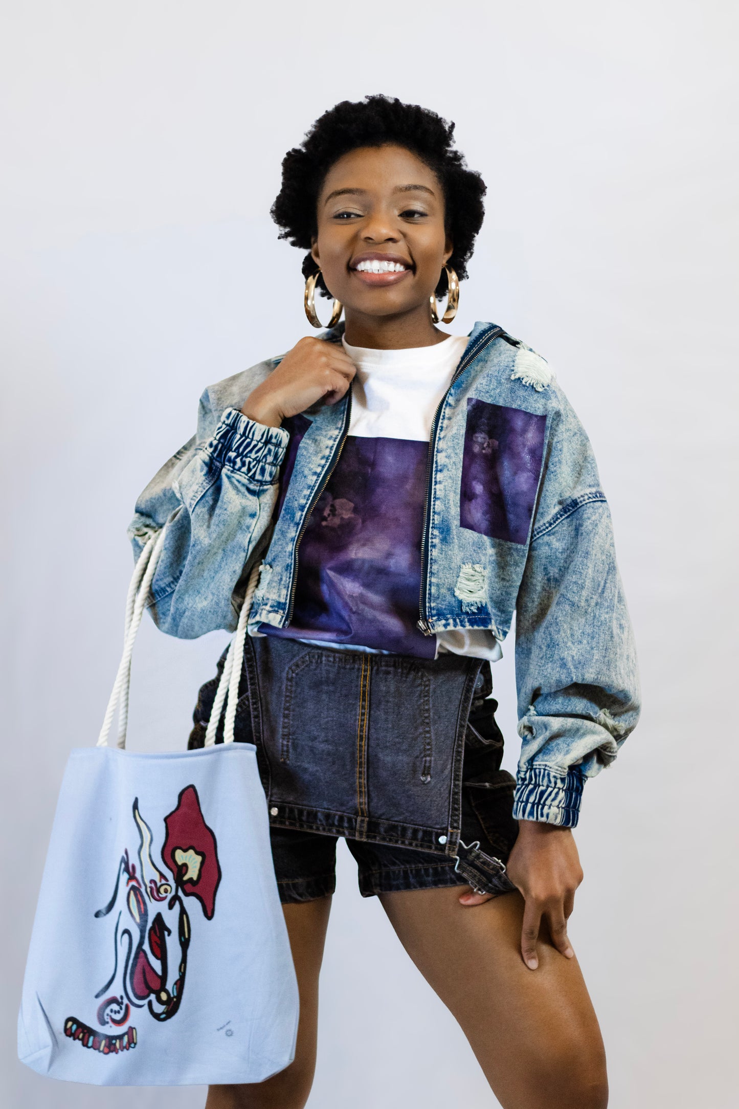 Brown Breeze Blue Tote bag, Clothing